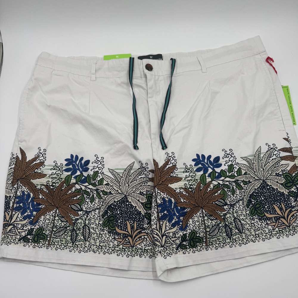 Houston White X Target NWT Men's Chino Shorts XXL White Leaf Print